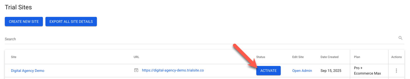 Active Site fo rbilling - Reseller Portal