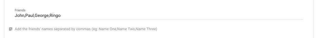 Comma Separated String of Names